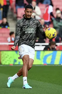 Arsenal's William Saliba Prepares: Arsenal vs Sheffield United, Premier League 2023-24