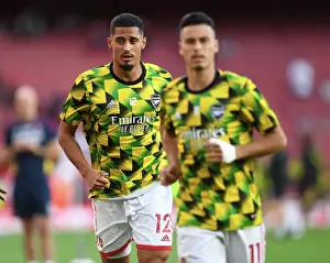 Arsenal's William Saliba Ready for Action Against Aston Villa (2022-23)