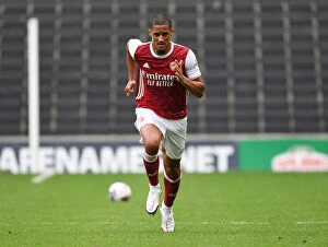 MK Dons v Arsenal 2020-21 Collection: Arsenal's William Saliba Shines in Pre-Season Action Against MK Dons