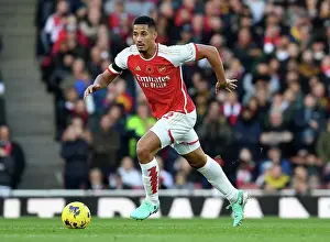 Arsenal's William Saliba Sprints Past Burnley Defenders in 2023-24 Premier League Clash
