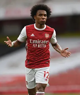 Arsenal's Willian in Action: 2020-21 Premier League Match vs. West Bromwich Albion (Behind Closed Doors)