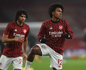 Arsenal V Burnley 2020-21 Prints: Arsenal's Willian Gears Up for Arsenal v Burnley: Premier League Showdown at Emirates Stadium