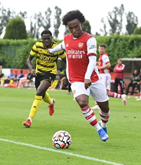 Arsenal's Willian in Pre-Season Action: Arsenal vs. Watford, 2021-22
