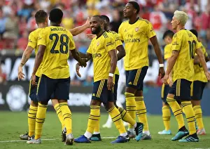 Arsenal's Willock and Lacazette Celebrate Goals in 2019 International Champions Cup Win against Fiorentina