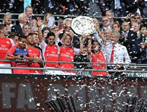 Arsenal V Manchester City - FA Community Shield 2014/15 Prints: Arsenal's Winning Squad: Arteta