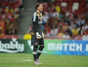 Arsenal's Wojciech Szczesny in Action Against Singapore XI at Singapore National Stadium (July 2015)