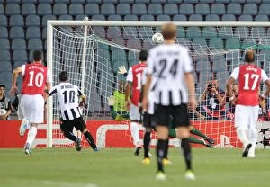 Images Dated 24th August 2011: Arsenal's Wojciech Szczesny Saves Udinese's Di Natale Penalty in UEFA Champions League Play-Off