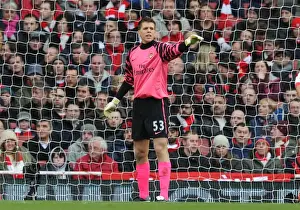 Arsenal's Wojcjech Szczesny in FA Cup Clash Against Leeds United at Emirates Stadium