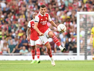 Arsenal's Xhaka in Action: Arsenal FC vs Fulham FC, Premier League 2022-23