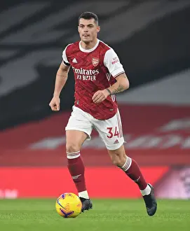 Arsenal's Xhaka in Action: Emirates Stadium Showdown Against Wolverhampton Wanderers (2020-21)