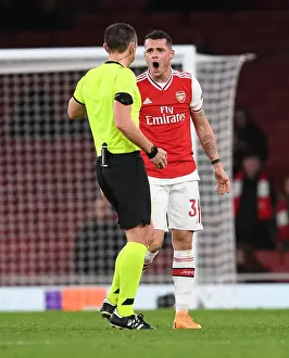 Arsenal V Eintracht Frankfurt 2019-20 Prints: Arsenal's Xhaka Booked in Europa League Clash Against Eintracht Frankfurt