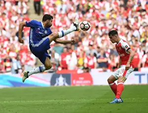 Arsenal V Chelsea - FA Cup Final 2017 Prints: Arsenal's Xhaka and Costa Clash in FA Cup Final Showdown: Arsenal 2-1 Chelsea at Wembley
