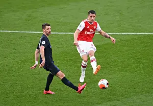 Arsenal V Everton 2019-20 Prints: Arsenal's Xhaka Faces Off Against Schneiderlin Amidst Premier League Tension (Arsenal v Everton)