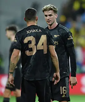 Bodø/Glimt V Arsenal 2022-23 Prints: Arsenal's Xhaka and Holding in Action against Bodø/Glimt in Europa League
