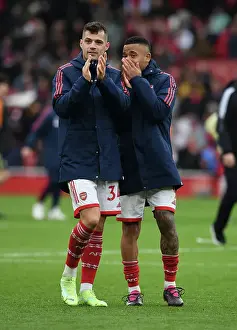 Arsenal's Xhaka and Jesus Celebrate Victory Over Leeds United in the Premier League
