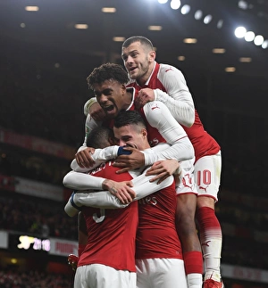 Arsenal V Chelsea - Carabao Cup 2017-18 Prints: Arsenal's Xhaka, Lacazette
