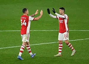 Arsenal's Xhaka and Martinelli in Action against Southampton (2021-22)