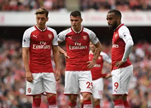 Arsenal V AFC Bournemouth 2017-18 Prints: Arsenal's Xhaka, Ozil, and Lacazette: United Front Against AFC Bournemouth (2017-18)