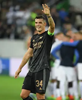 FC Zurich V Arsenal 2022-23 Prints: Arsenal's Xhaka Salutes Adoring Fans in FC Zurich Victory, UEFA Europa League 2022-23