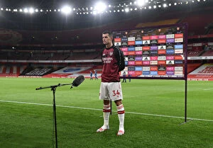 Images Dated 15th July 2020: Arsenal's Xhaka Speaks Out: Empty Emirates Stadium, Arsenal v Liverpool, Premier League 2019-2020