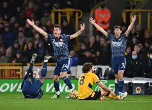 Arsenal's Xhaka and Tierney Protest Referee Decision in Wolverhampton Wanderers Clash (2021-22)