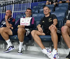 Arsenal's Xhaka and Zinchenko in Action: Arsenal vs AC Milan, Dubai Super Cup (2022-23)