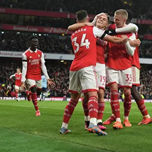 Arsenal's Xhaka and Zinchenko Celebrate Trossard's Goal vs Brentford (2022-23)