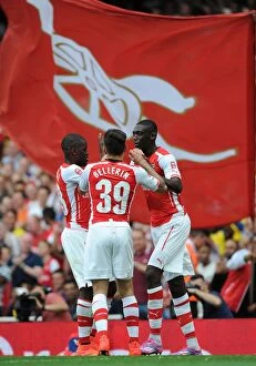 Arsenal v Benfica 2014-15 Collection: Arsenal's Yaya Sanogo Scores First Goal vs Benfica at Emirates Cup 2014-15
