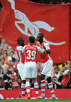 Arsenal V Benfica 2014-15 Prints: Arsenal's Yaya Sanogo Scores First Goal vs Benfica at Emirates Cup 2014-15