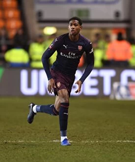 Images Dated 5th January 2019: Arsenal's Zech Medley in Action during FA Cup Clash against Blackpool