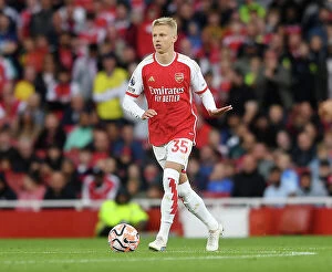 Images Dated 26th August 2023: Arsenal's Zinchenko in Action: Arsenal FC vs Fulham FC, Premier League 2023-24