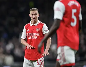 Arsenal's Zinchenko in Action: Battle of North London - Arsenal vs. Tottenham, Premier League 2023