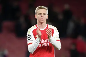 Arsenal V Sevilla 2023-24 Prints: Arsenal's Zinchenko Applauds Fans After UEFA Champions League Victory vs Sevilla (2023-24)