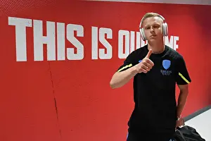 Arsenal's Zinchenko Arrives at Emirates Stadium Ahead of Arsenal v Manchester United (2023-24)