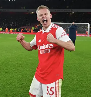 Arsenal's Zinchenko Celebrates Victory Over Manchester United in 2022-23 Premier League Clash