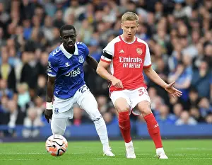 Everton V Arsenal 2023-24 Prints: Arsenal's Zinchenko Faces Pressure from Everton's Gueye in Premier League Clash