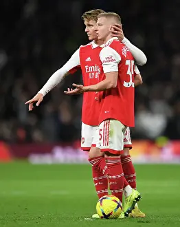 Tottenham Hotspur V Arsenal 2022-23 Prints: Arsenal's Zinchenko and Odegaard in Action against Tottenham in Premier League Clash (2022-23)