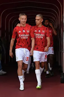 Arsenal V Manchester United 2023-24 Prints: Arsenal's Zinchenko and Trossard Pre-Match Chat: Arsenal FC vs Manchester United