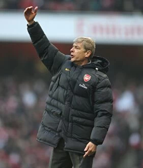 Images Dated 31st January 2009: Arsene Wenger at the 0-0 Stalemate Against West Ham United, Barclays Premier League