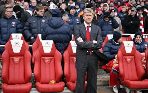 Arsenal V Everton 2009-10 Prints: Arsene Wenger: 2-2 Draw Against Everton in 2010 Premier League at Emirates Stadium