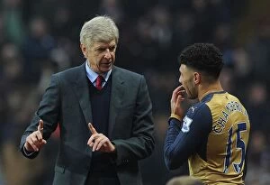 Aston Villa v Arsenal 2015-16 Collection: Arsene Wenger and Alex Oxlade-Chamberlain: United on the Touchline during Arsenal's Premier League