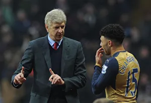 Arsene Wenger and Alex Oxlade-Chamberlain: United on the Touchline during Arsenal's Premier League Match at Aston Villa (2015-16)