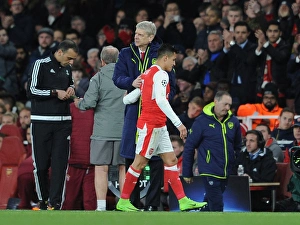 Arsenal V Bayern Munich 2016-17 Prints: Arsene Wenger and Alexis Sanchez: Arsenal FC vs