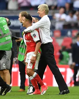 Arsene Wenger and Alexis Sanchez Celebrate Arsenal's FA Cup Victory over Chelsea