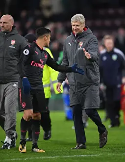 Burnley V Arsenal 2017-18 Prints: Arsene Wenger and Alexis Sanchez: Savoring Arsenal's Triumph over Burnley