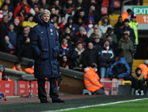 Liverpool V Arsenal 2013-14 Prints: Arsene Wenger at Anfield: Liverpool vs. Arsenal, Premier League 2013-14