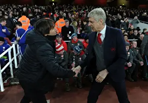 Arsene Wenger and Antonio Conte: A Pre-Match Handshake at the Emirates Stadium - Arsenal vs. Chelsea, Premier League 2017-18