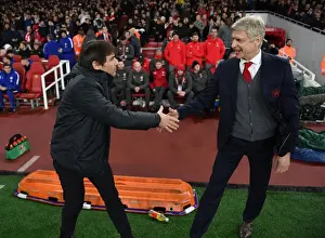 Arsenal V Chelsea - Carabao Cup 2017-18 Prints: Arsene Wenger and Antonio Conte: United Before the Battle - Arsenal vs