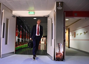 Arsenal V FC Köln 2017-18 Prints: Arsene Wenger Arrives at Emirates Stadium for Arsenal vs