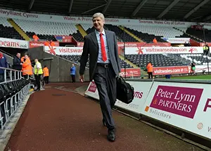 Swansea V Arsenal 2014-15 Prints: Arsene Wenger Arrives at Swansea City: Swansea v Arsenal, Premier League 2014-15